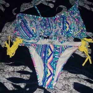Rampage neon tribal print Bikini